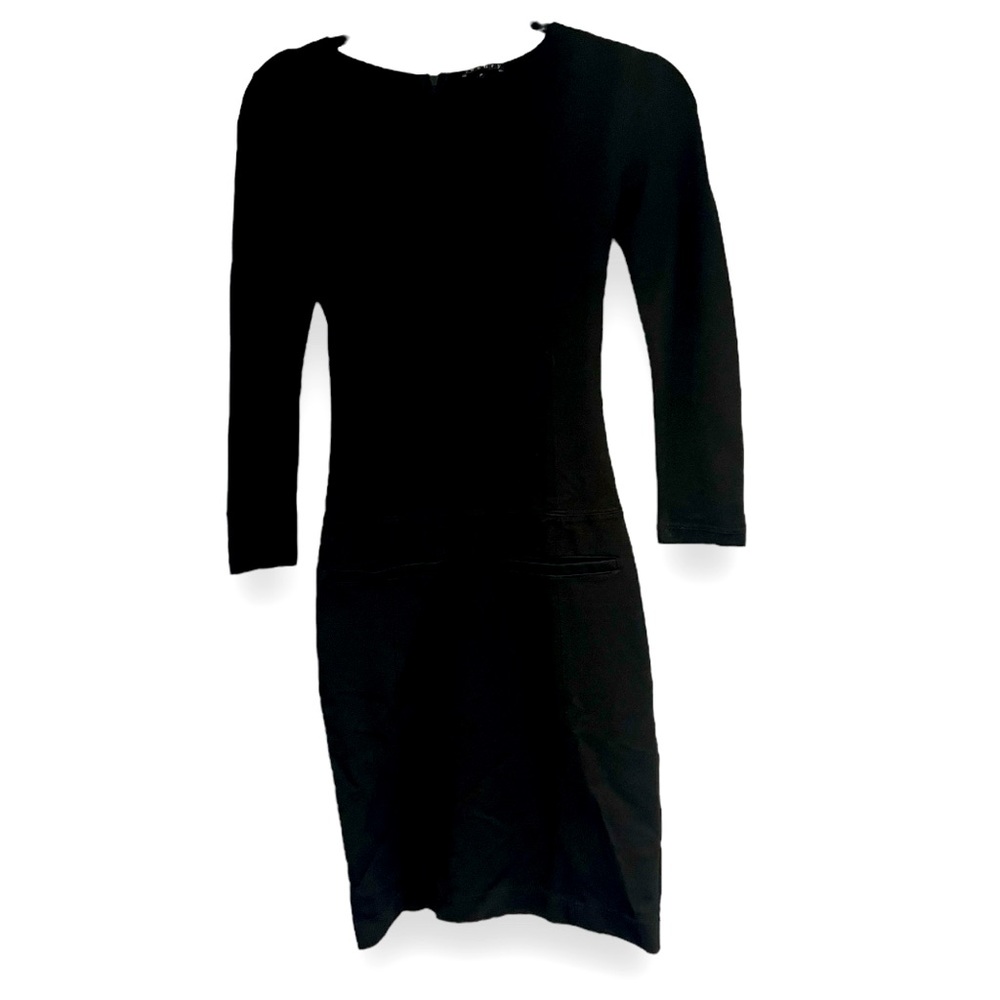 Theory Black Crewneck Pocket Dress